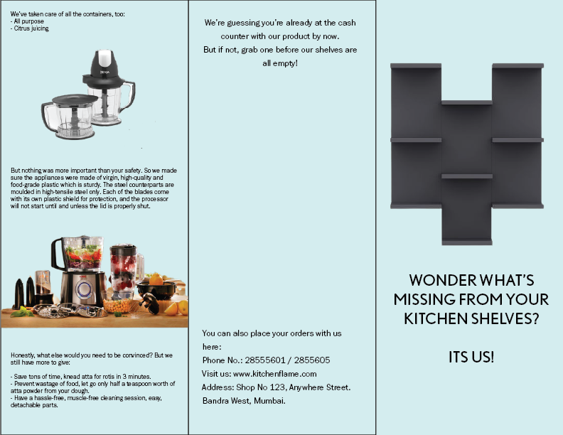 brochure copywriting  food processor kitchen Mixer Grinder