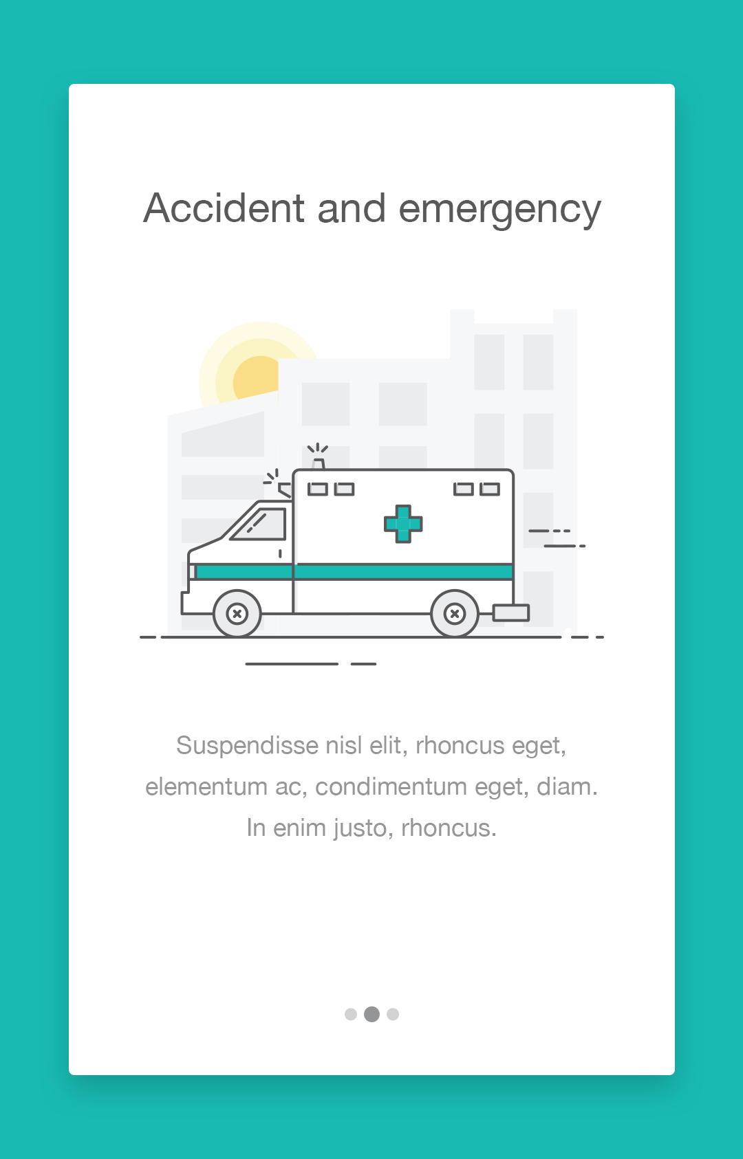 walkthrough Onboarding app medical hospital ambulance Illustrator simple minimal intro