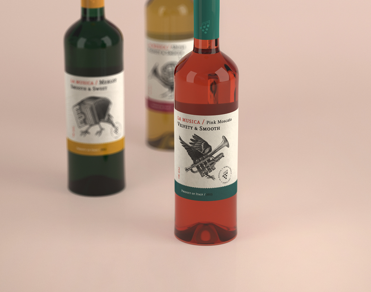 wine Label package product line bottle Musical