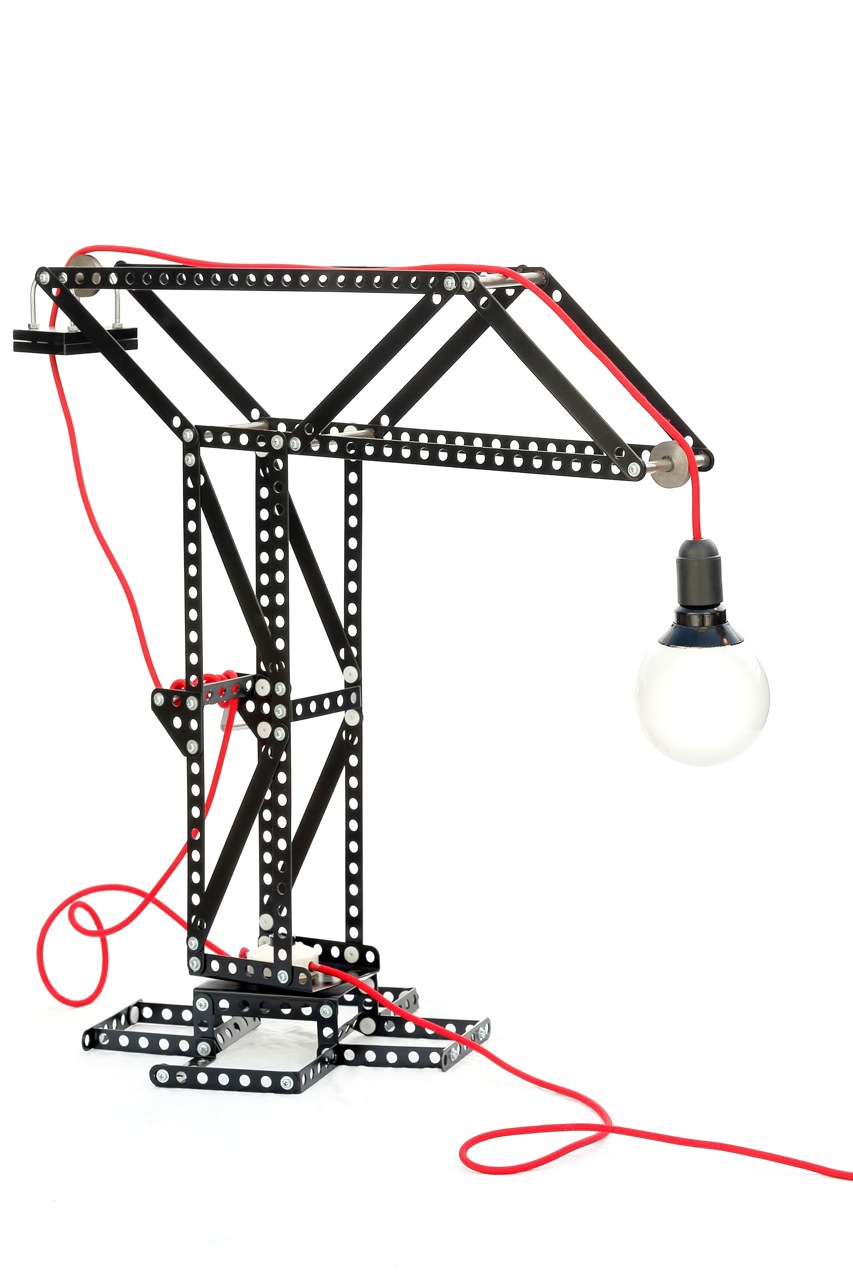 light crane red wire steel iron Painted black Desk lamp floor lamp toy