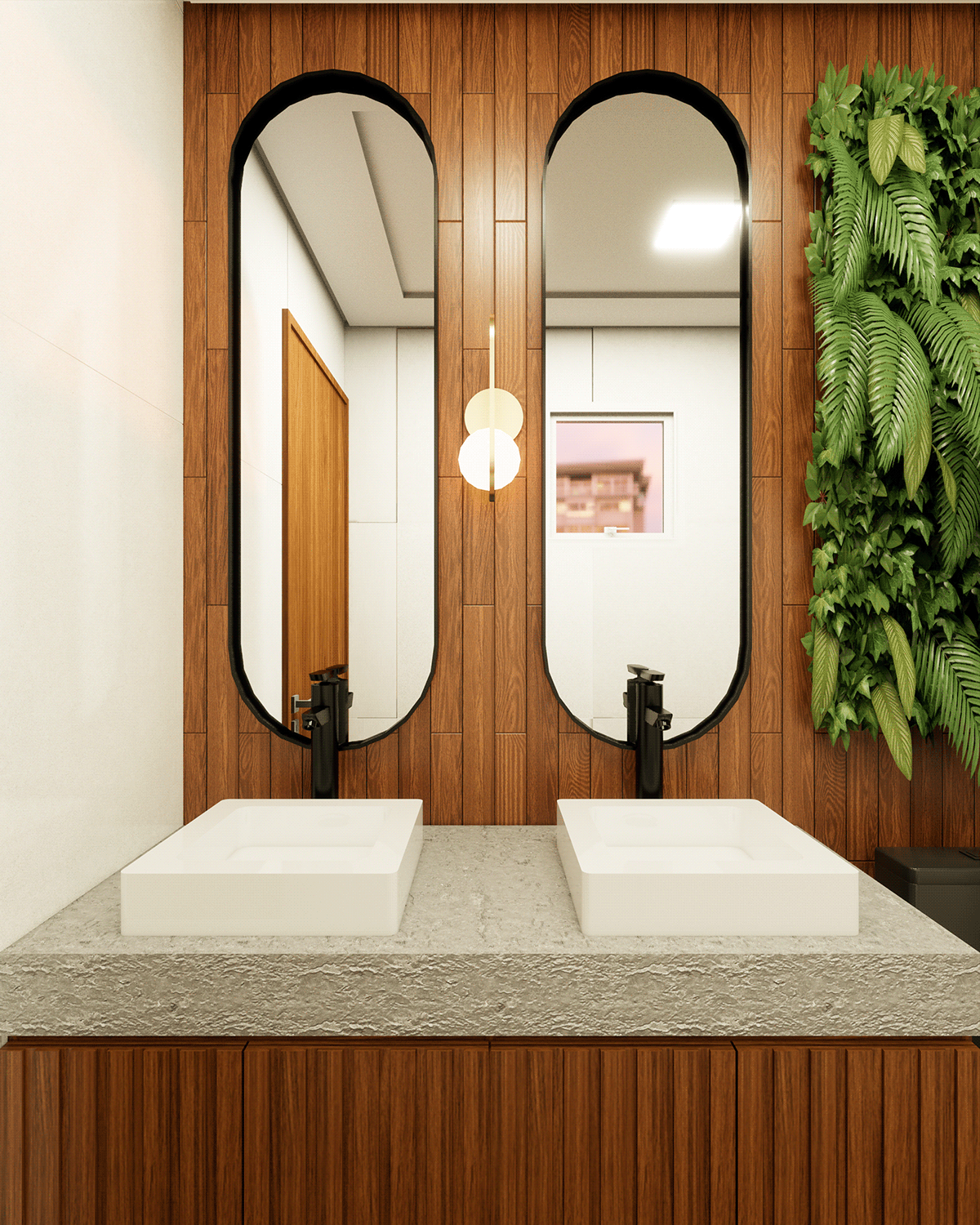 banheiro ARQUITETURA suite projeto de interiores Lavabo architecture interior design  Render banheiro casal Spa