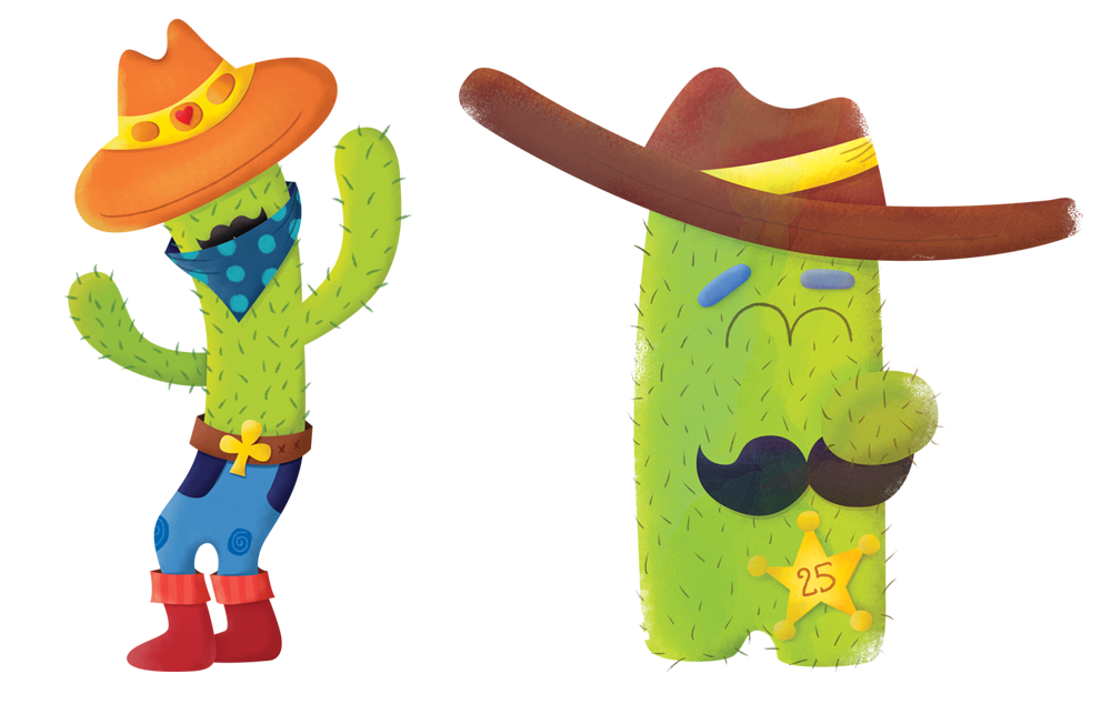 cartoon design characters cowboy party