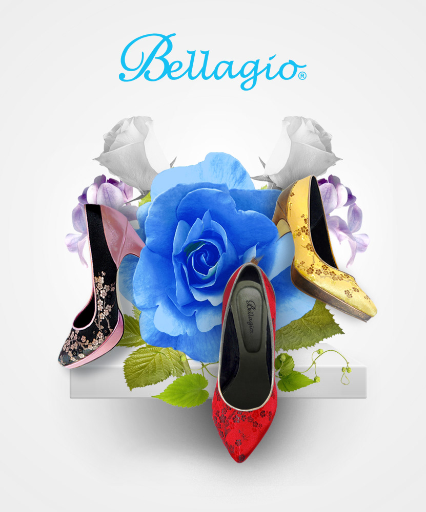 bellagio shoe high heel flat flower