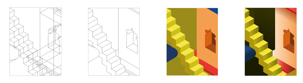 arquitectura digital diseño gráfico fanart ilustracion isometrico monumentvalley Perspectiva Vectores isometric illustration