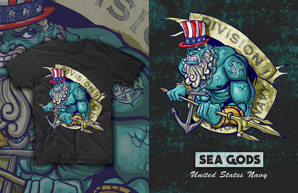 art Military color apparel navy Ocean sea Sailor creative cool texture photoshop Illustrator adobe