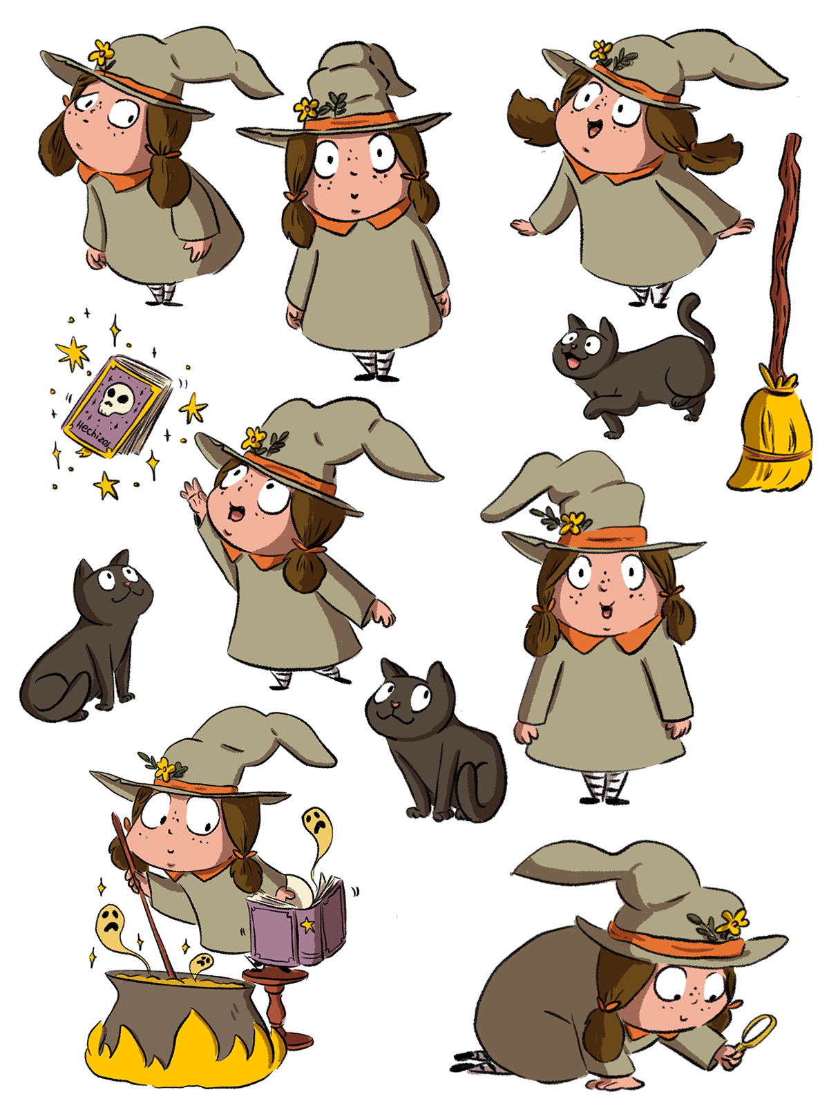 Adobe Portfolio ILLUSTRATION  Character design  children's book Picture book witch Magic   digital illustration Procreate