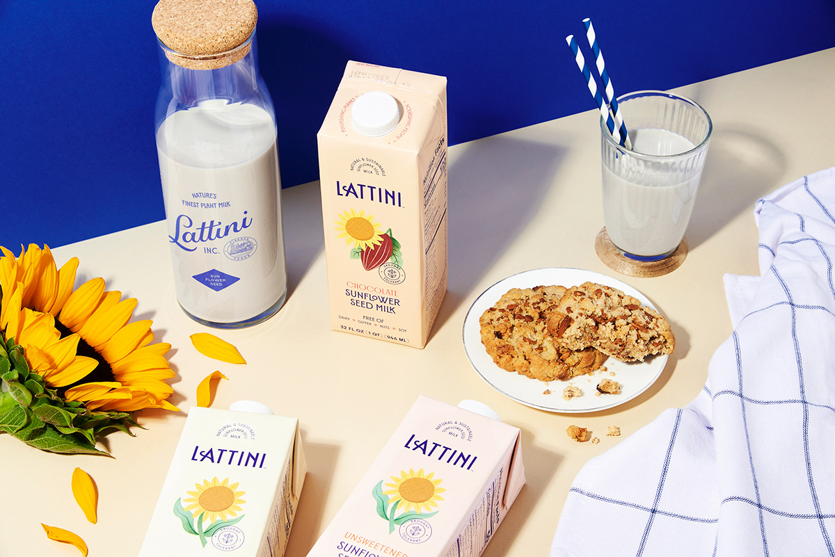 milk Dairy Packaging blue sunflower chocolate vegan Plant-Based italian