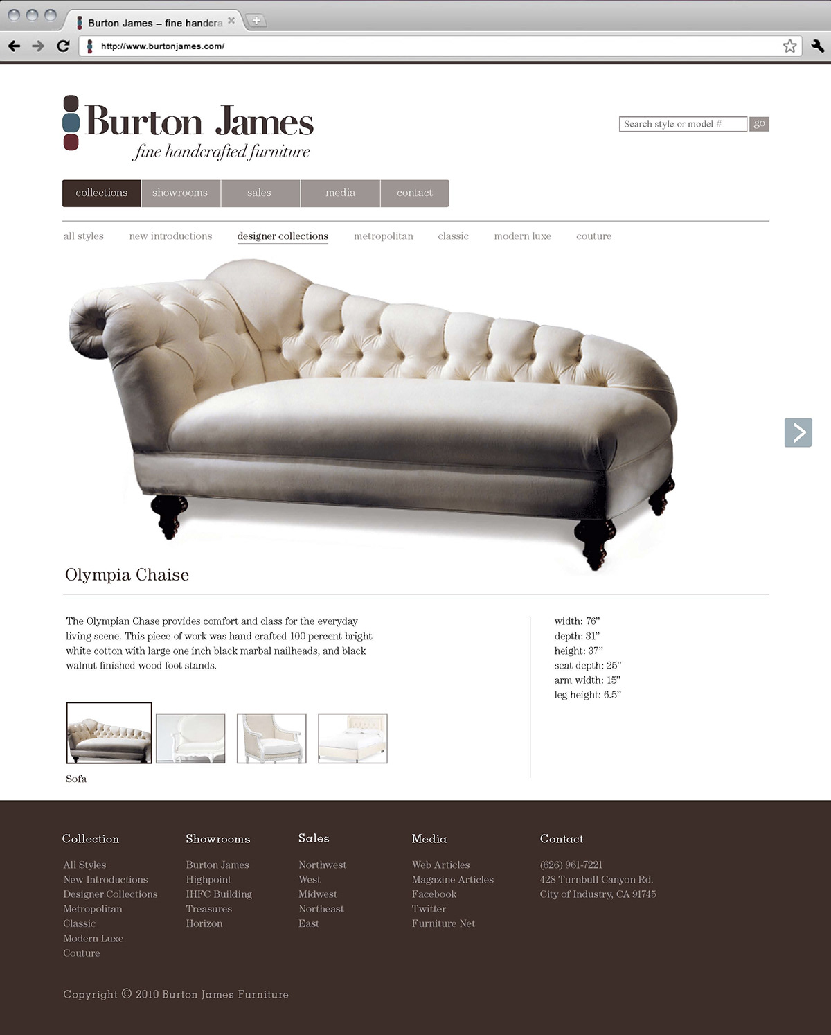 burton james furniture handcrafted identity Website interaction ia ux