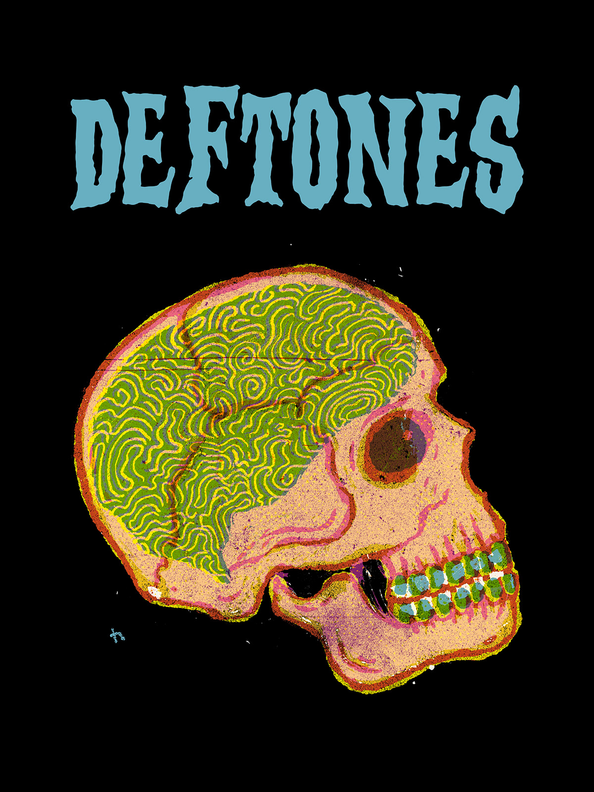 Deftones music poster musicposter Fan Art ILLUSTRATION  graphic art graphic design  skull