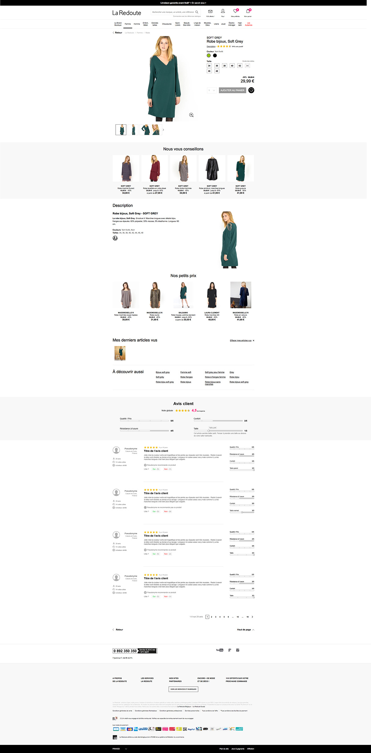Refonte ux design avis client La Redoute Web e-commerce