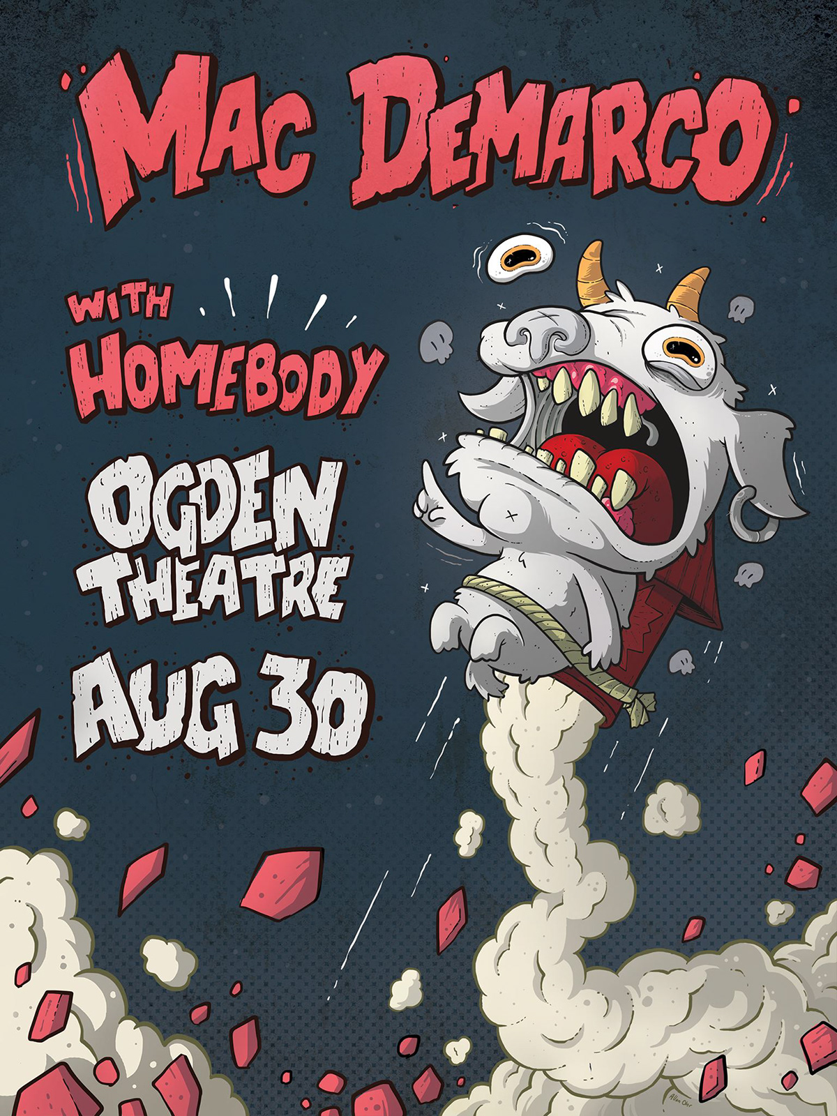 mac demarco poster Event gig concert cartoon goat doodle type Ogden