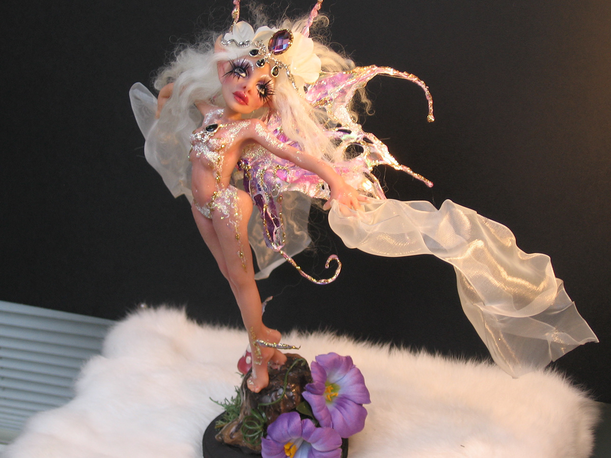 polymer clay figurines fantasy fairies and mermaids fantasy   pin ups dolls original artist Acrylics paint