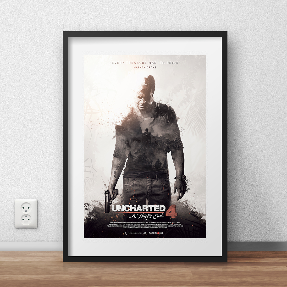 uncharted Ps4 poster cartel A Thief's End U4 Uncharted 4 naughty dog ND unofficial fan fan poster photomanipulation