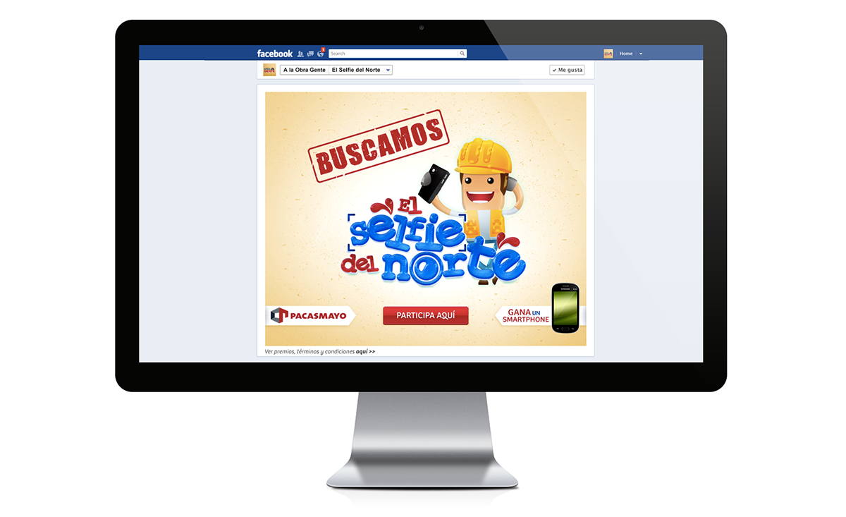 Pacasmayo Cementos tab aplicativo facebook game juego diseño selfie norte diseño gráfico costumbre