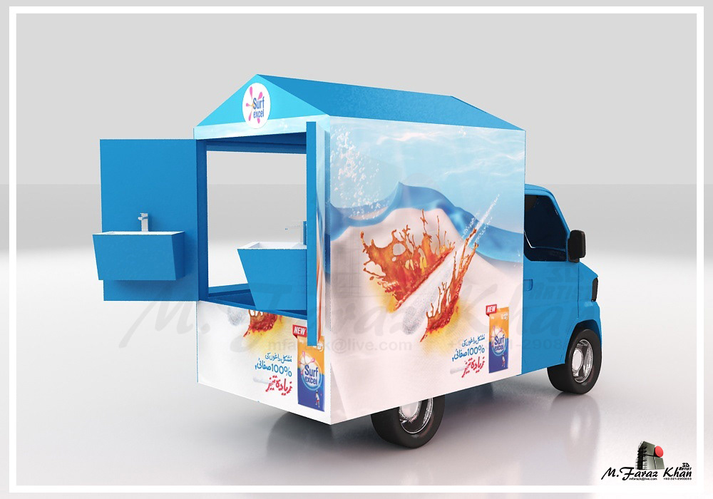 3D 3ds max Advertising  Knorr lifebuoy posm surfexcel Unilever Vehicle visualization