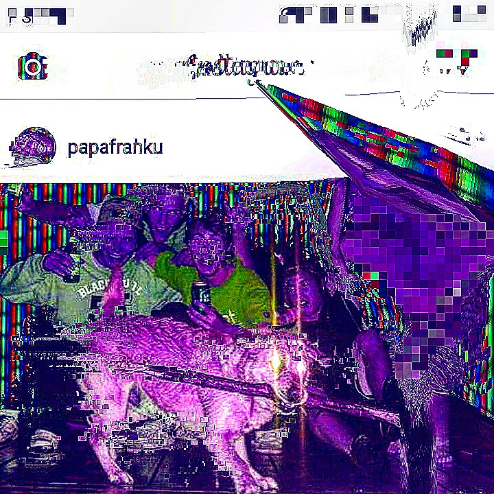 glitched screenshot of an instagram post