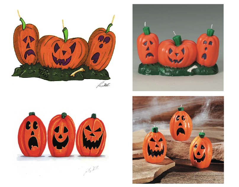 pumpkin Halloween decor candle assortment by Paul Gibbons