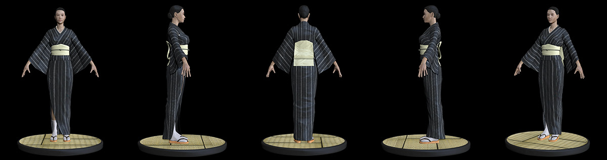 3D Character samurai japan