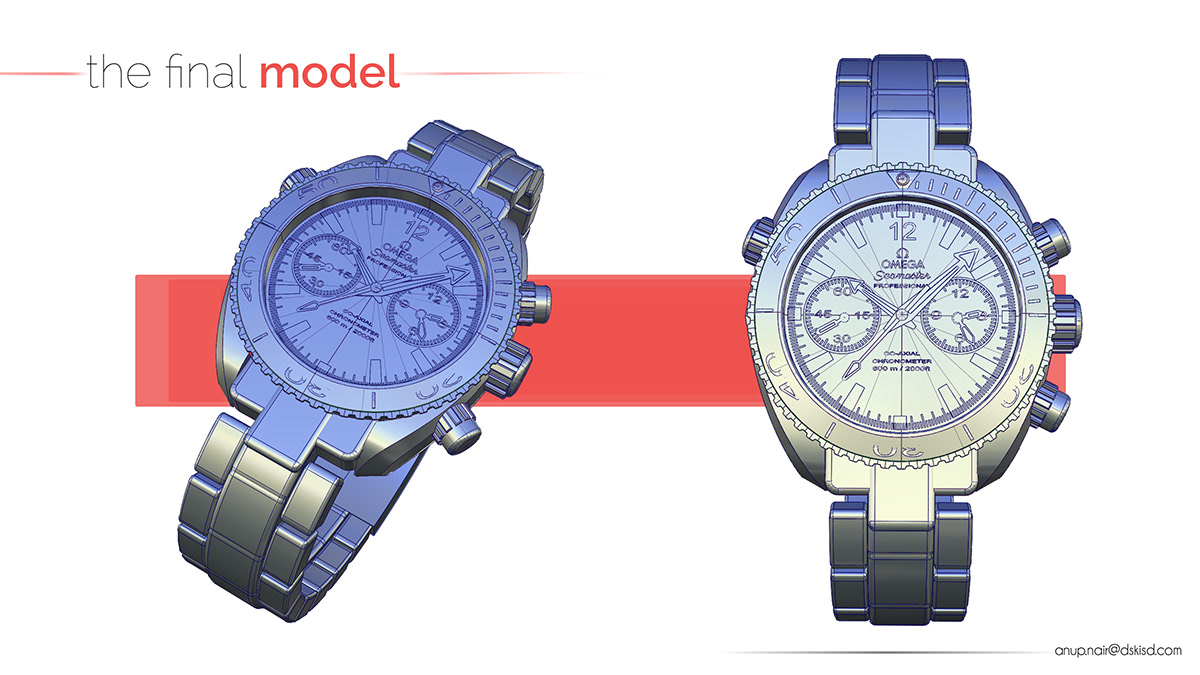 Omega omega seamster watch watch renders Watch Rendering omega watch Alias digital design watch model seamaster