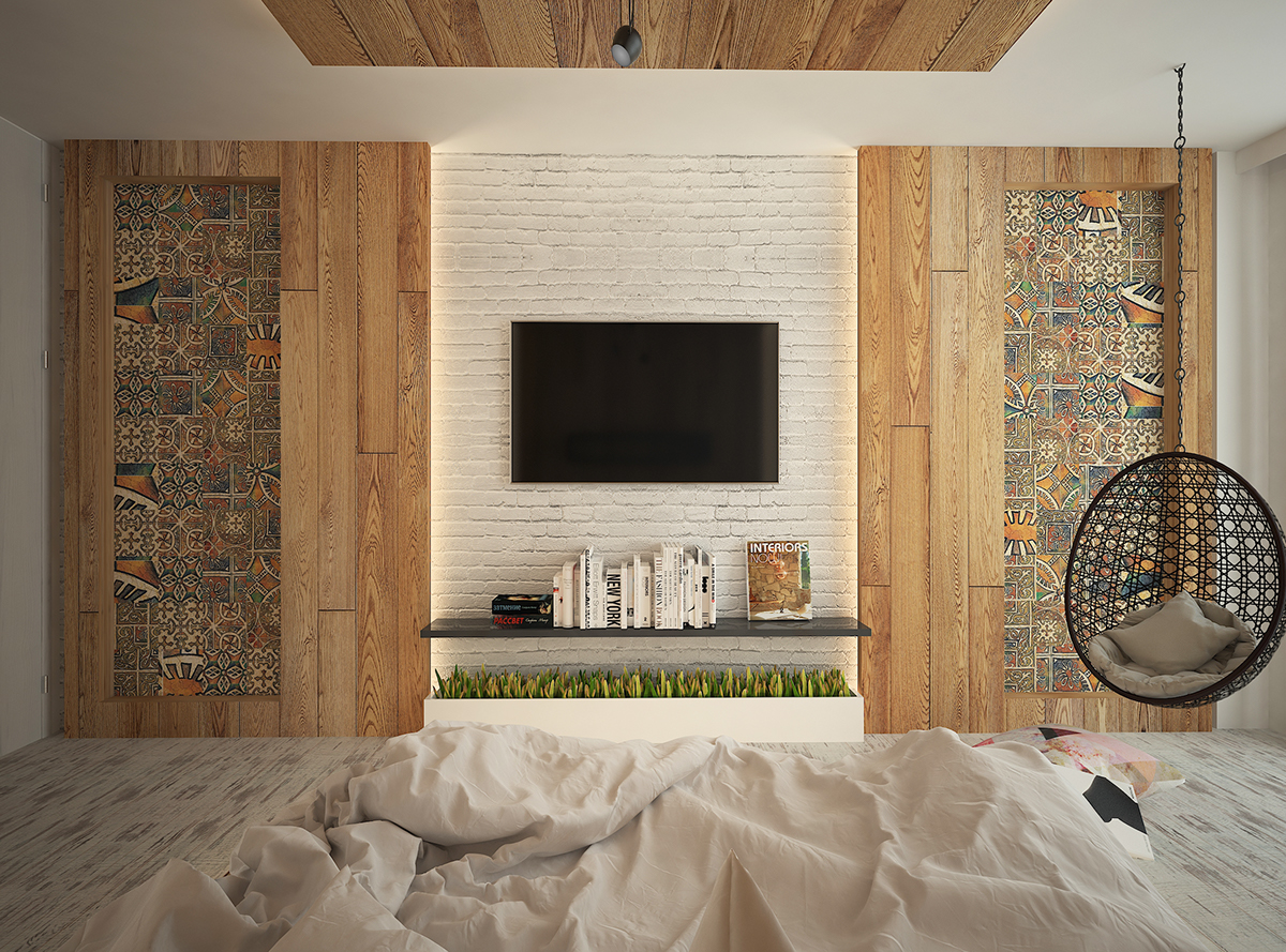 arabic wood Interior design bedroom
