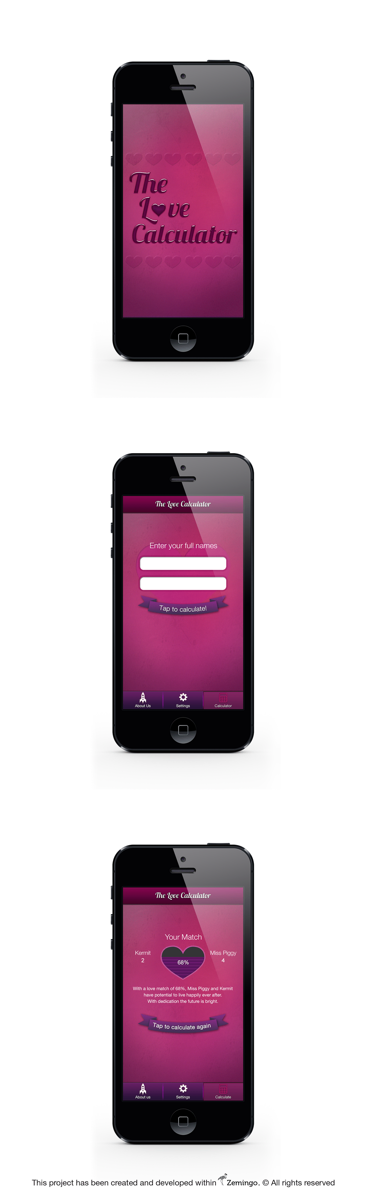 interactive UI ux app application iphone Love