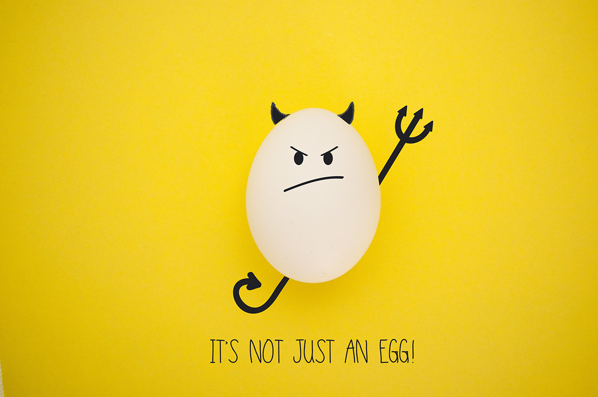 egg creative evil devil ads background