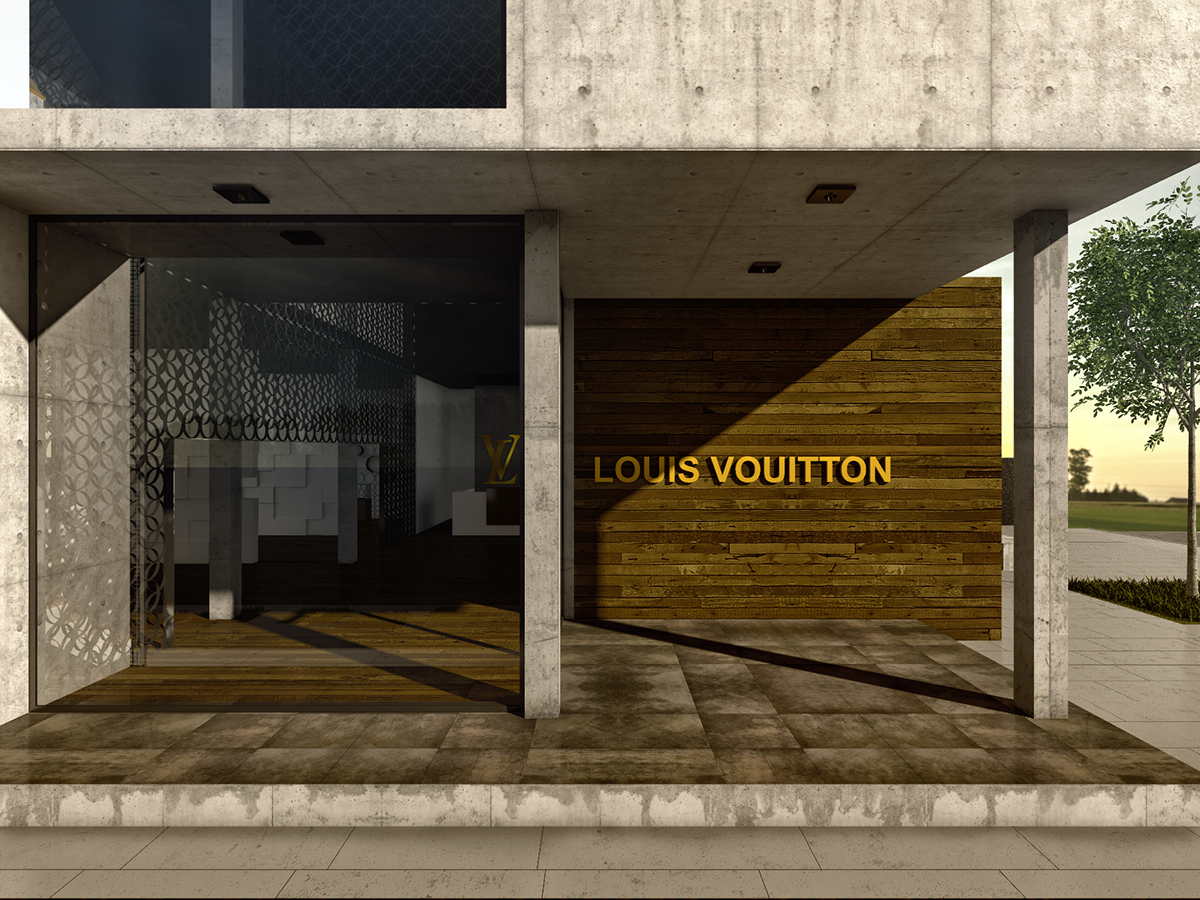 Louis vuitton concrete wood moda cube metal fashion center Serbia belgrade