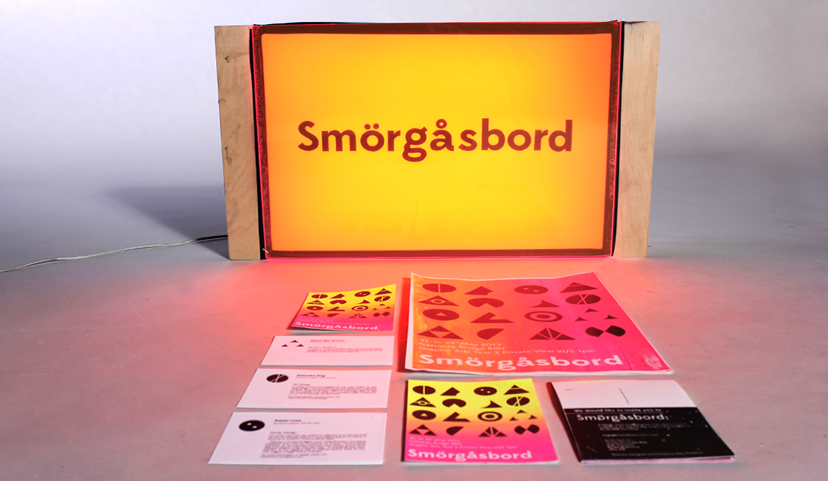 smorgasbord Bucks New Uni identity screen printing design graphic arts art show