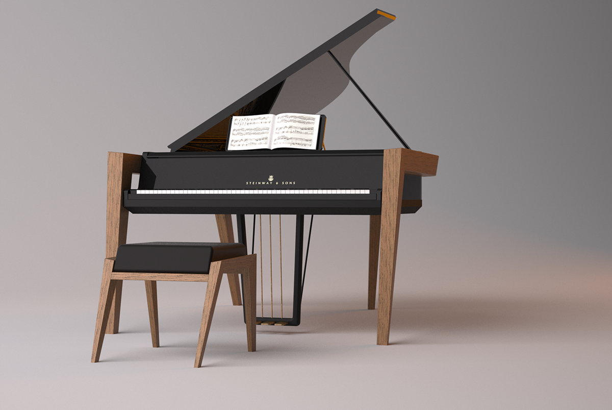 Piano concept piano 3d modeling rendering