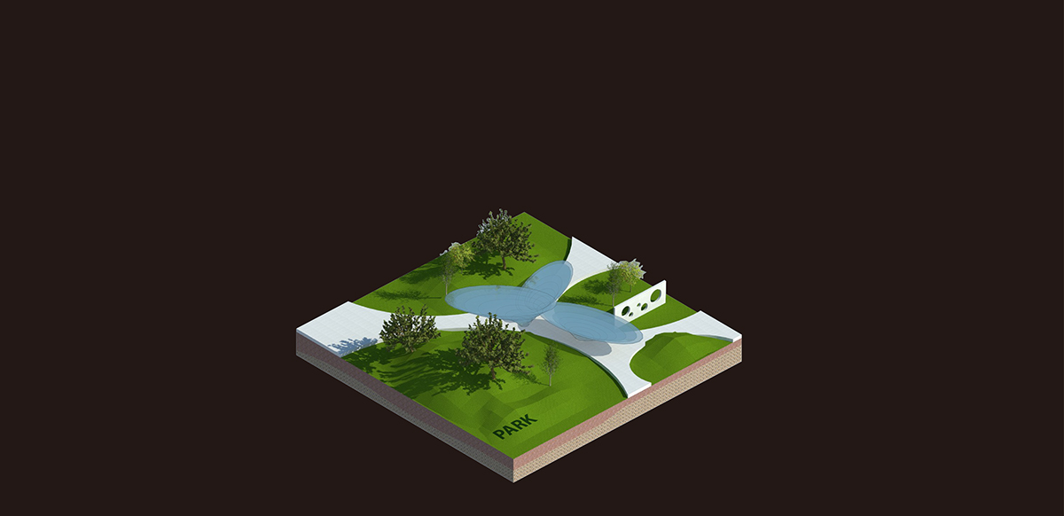 concept rendering Isometric Urban Design Illustrator diagram modeling