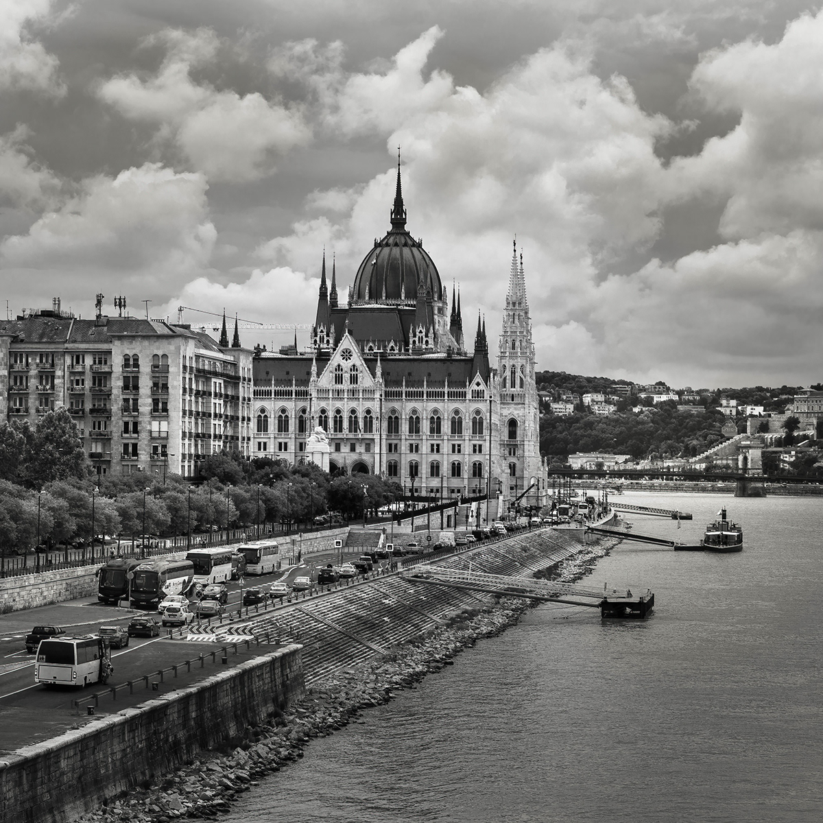 architecture b&w budapest hungary parlament summer