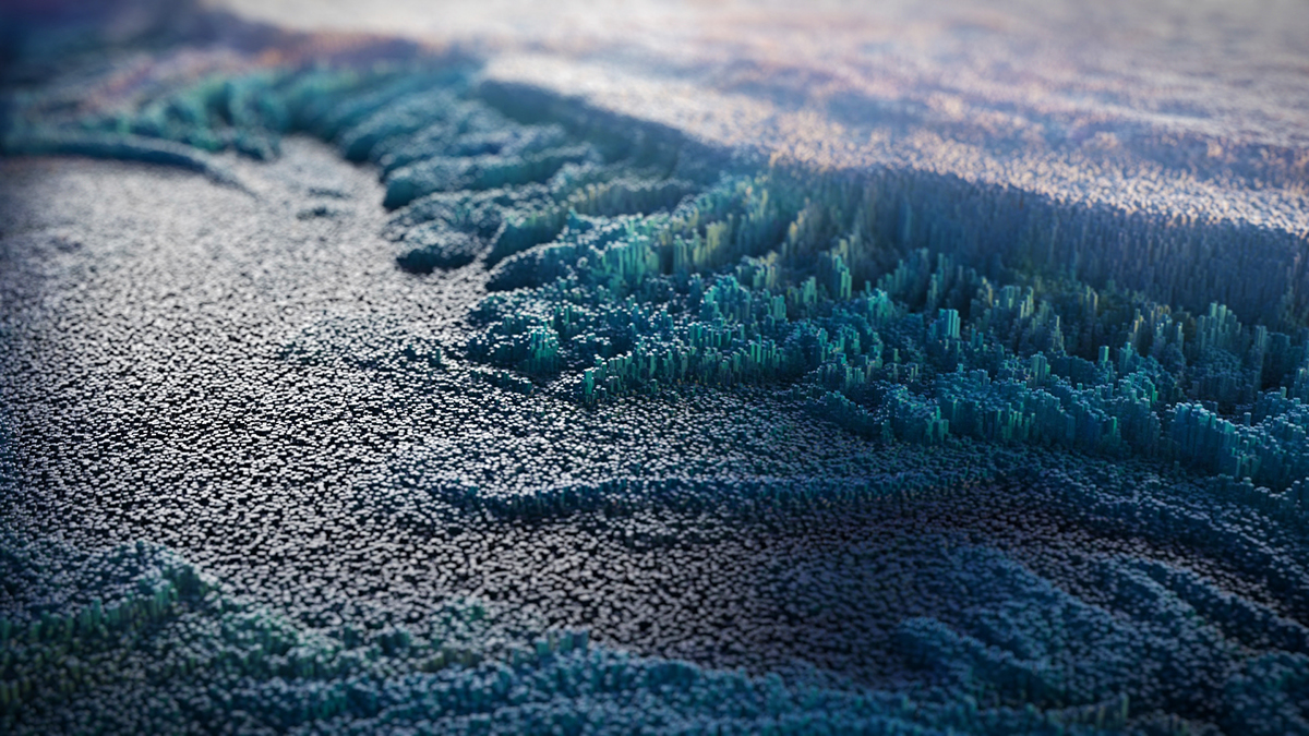3D vray abstract digital color art print visualization pixel Landscape Xgen scatter ForestPack
