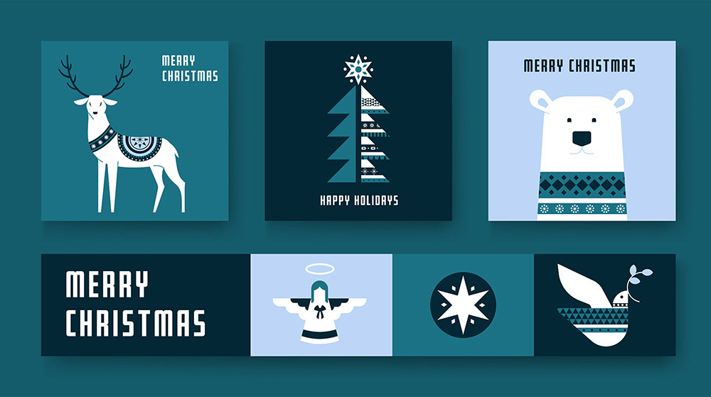 adobe illustrator brand identity christmas card Creative Design holiday card Merry Christmas Minimalism Scandinavian design vector