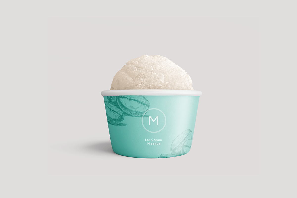 Mockup ice cream food paackaging Packaging psd photoshop yogurt Paper Cup.