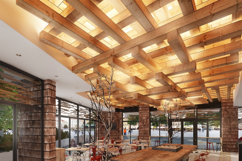 restaurant Fast food design Interior furniture wood ceiling sofia great nice bulgaria designer architect architectural cozy