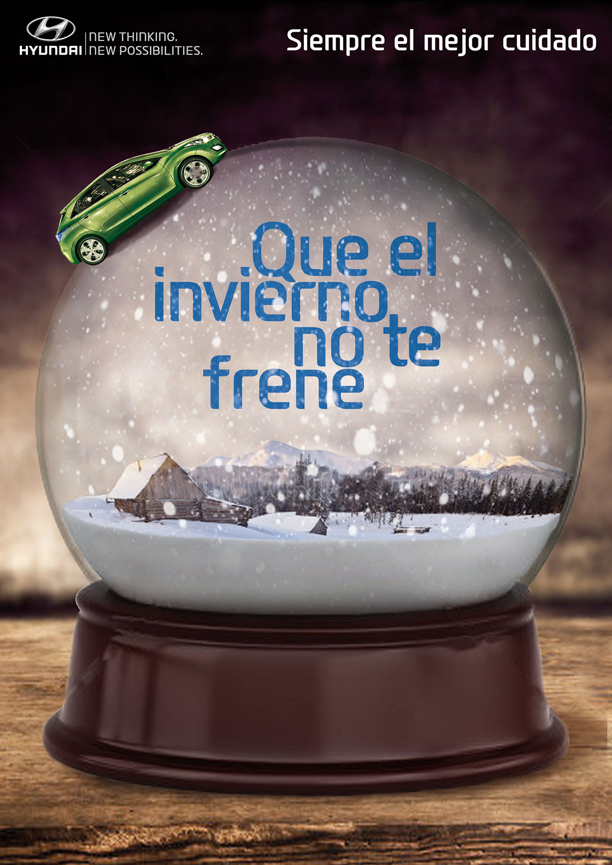 Hyundai españa invierno Campaña promoción Autos retoque retouch car campaign winter summer retoric retorica