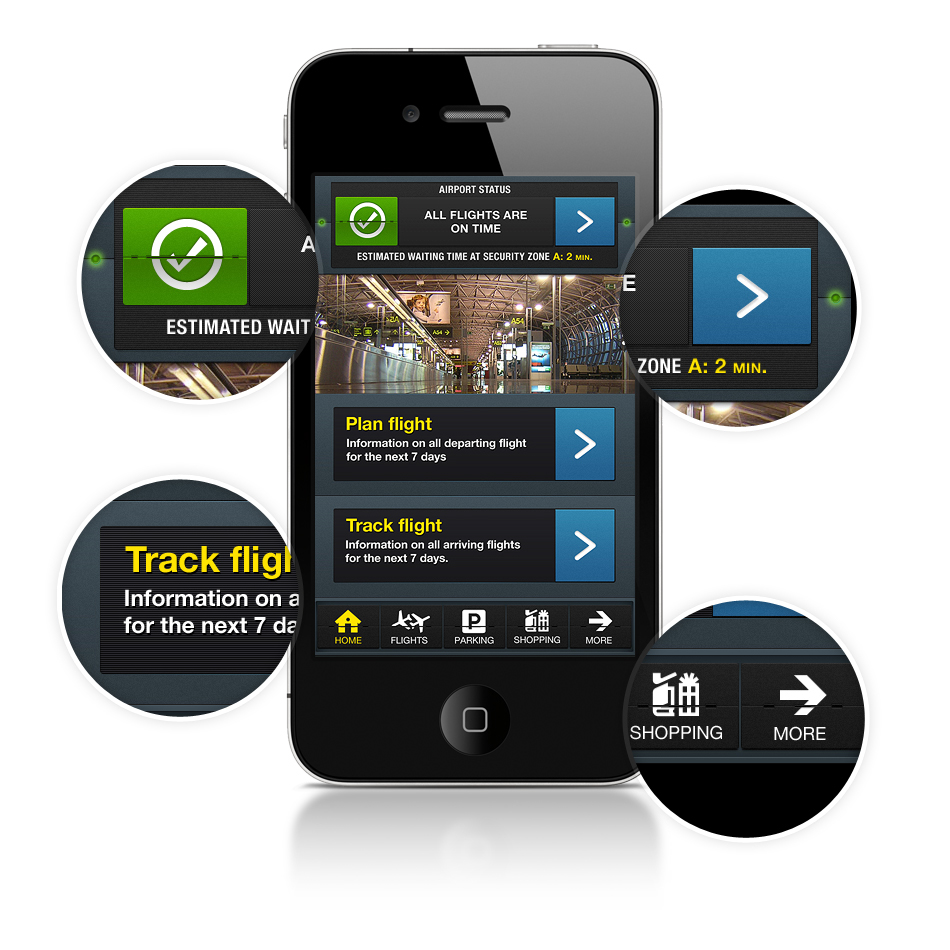 app design iphone app app  iphone  UI airport brussels wacom