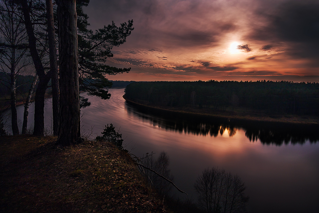 Nature lithuania Landscape light night Day long Exposure amazing panorama colors stars water rays red