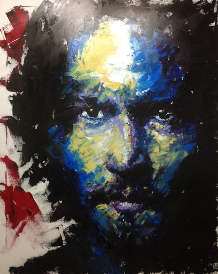 oil color canvas human face emotion