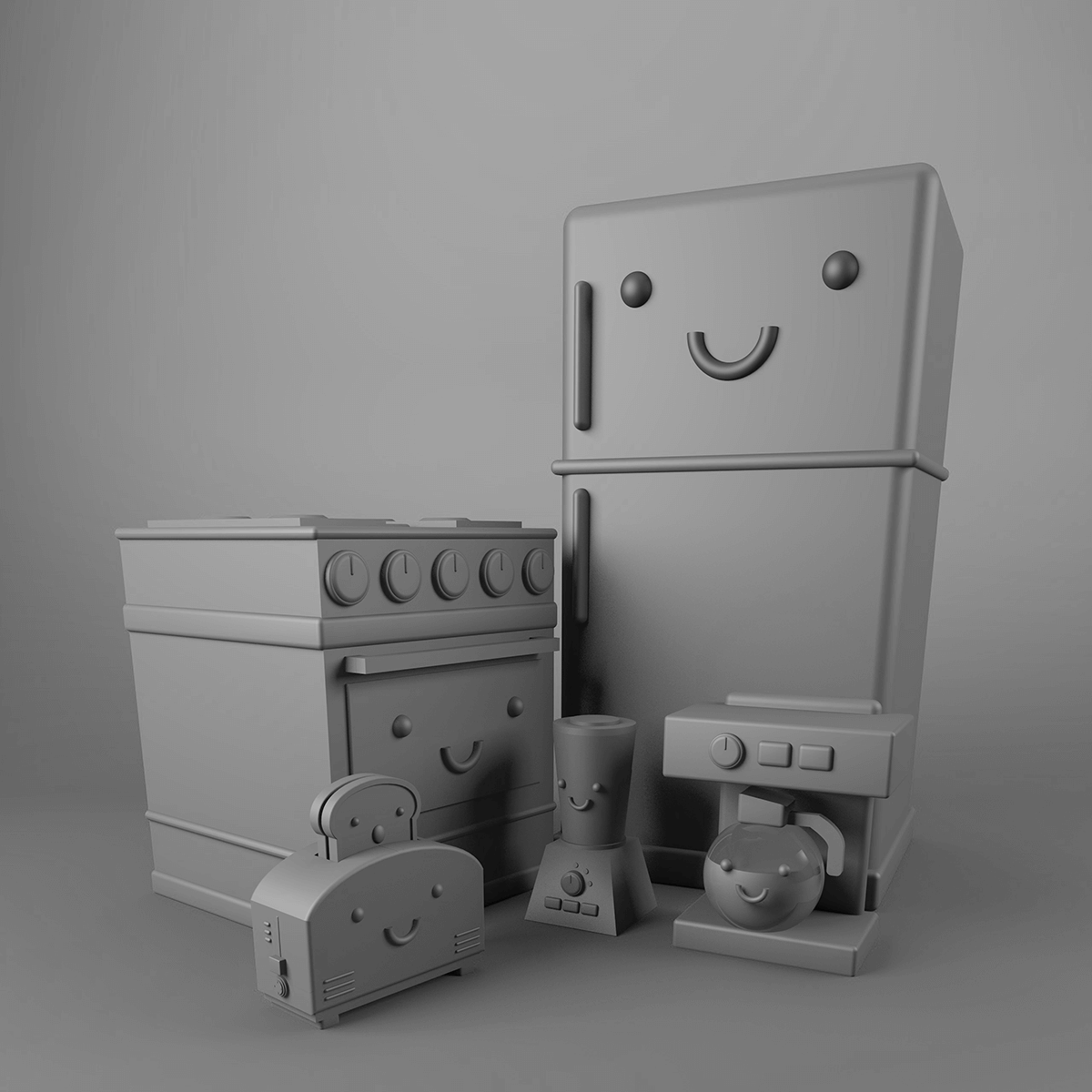 3D cinema4d happy home appliances