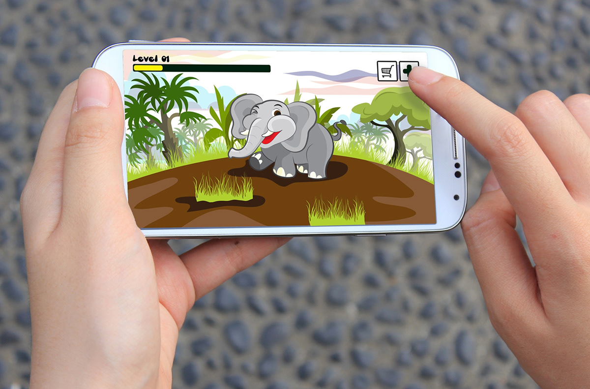 elephant game application green forest hunter digital activation donation social media caraka creative festival