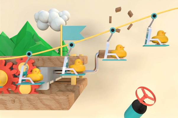 3d animation cinema4d after effects factory chicken Low Poly