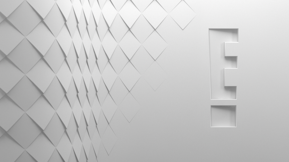 3D design branding  Broadcast Design E! ambient occlusion black and white minimal c4d cinema 4d