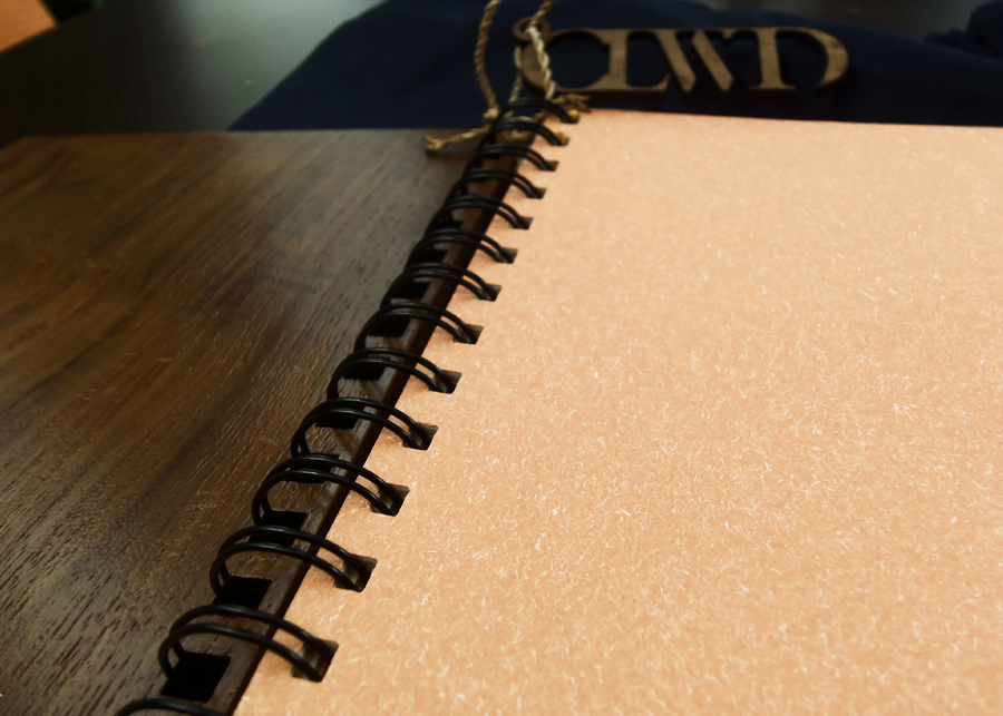 Cloudwood merch packaging wood merchandise mdf handmade teak pine brand binder notebook A5 engraved cutting