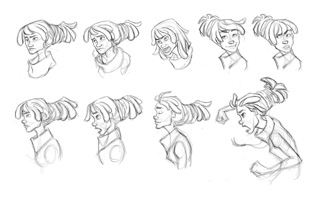 concept art character development gestures parkour adventure facial expressions romance Visual Development action Freerunning runner traceur sports animatic