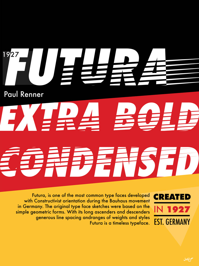 design poster graphic Futura type Typeface school
