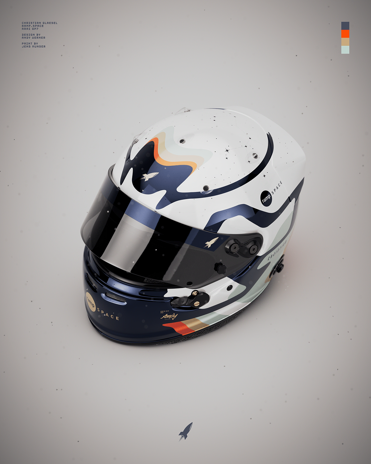 helmetdesign Motorsport Livery design Racing Formula 1 3D rocket Porsche le mans