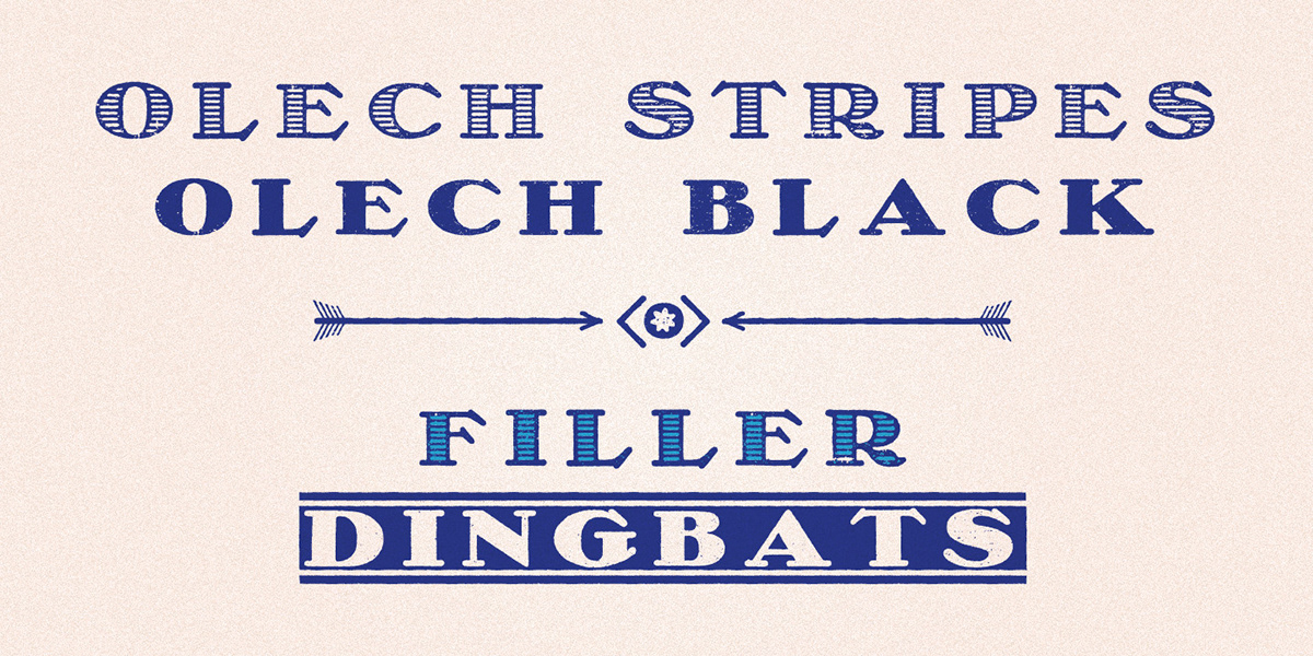 olech font Typeface cabaj polish layered vintage Retro Title Label