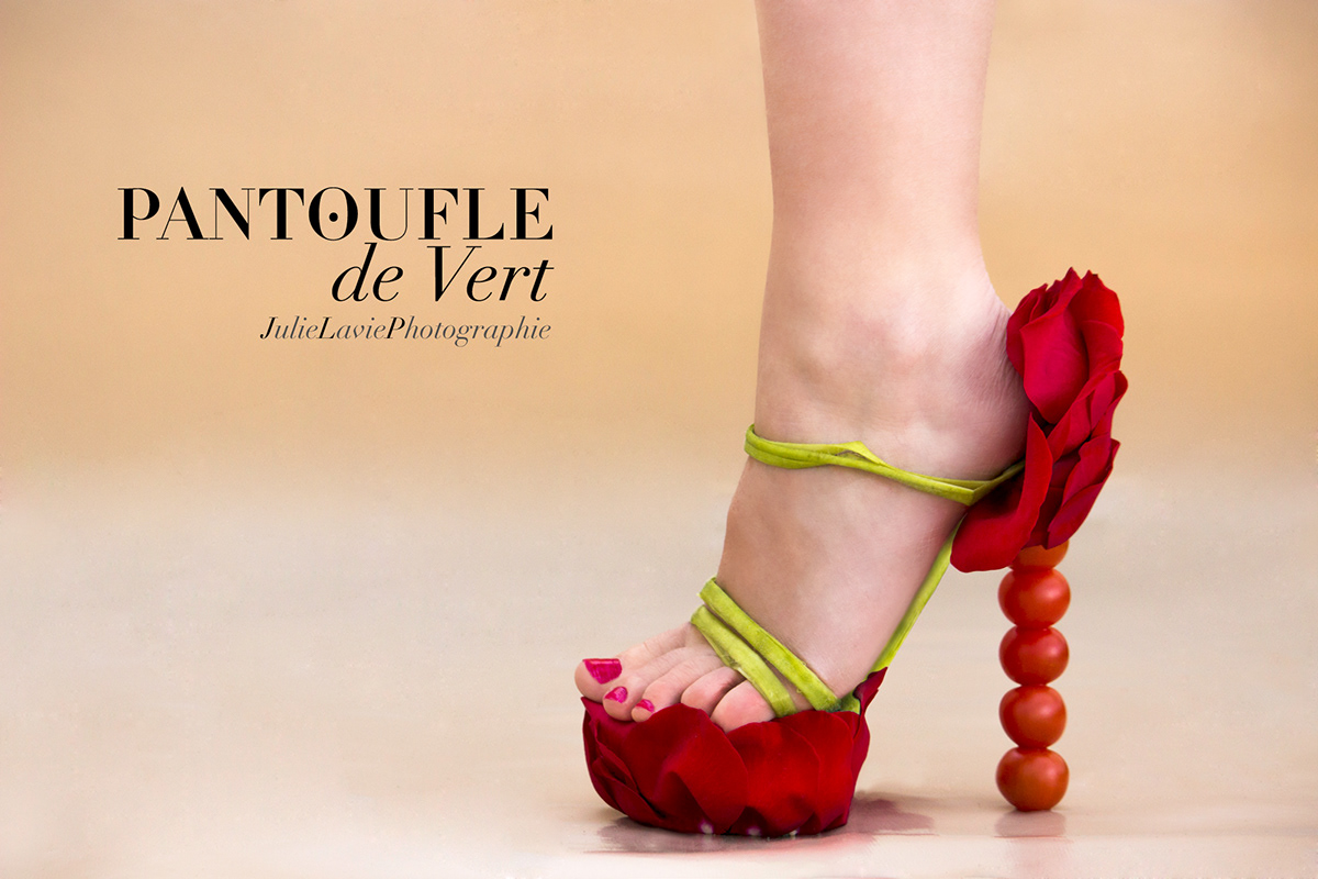 fleur flower pantoufle de vert pantoufle shoes Chaussures Mode stylisme Photographie Fruit legumes Matières talon escarpin heels