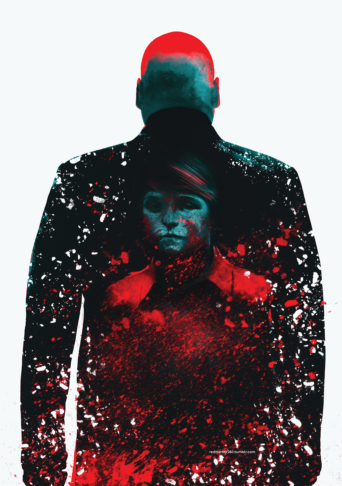 Fan Art Daredevil kingpin wilson fisk red blood digital painting Netflix made with wacom snow adobe Ps25Under25